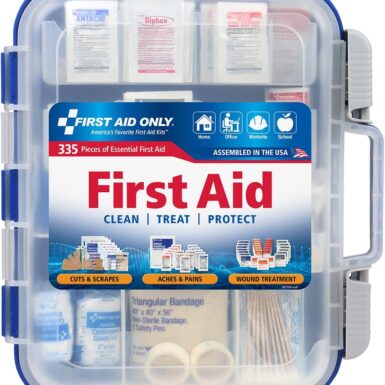 First Aid Only 9302-25M 25-Person Contractor's First Aid Kit for Home Renovation, Job Sites, and Construction Vehicles, 178 Pieces, White